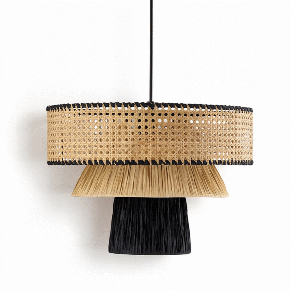 Canéra Tiered Rattan Pendant