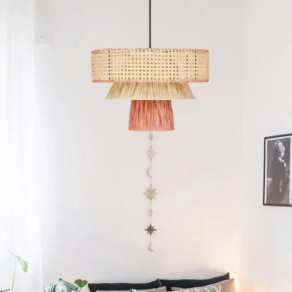 Canéra Tiered Rattan Pendant