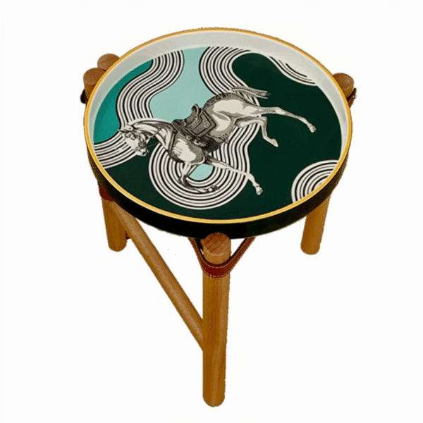 Equestra Leather-Tie Side Table