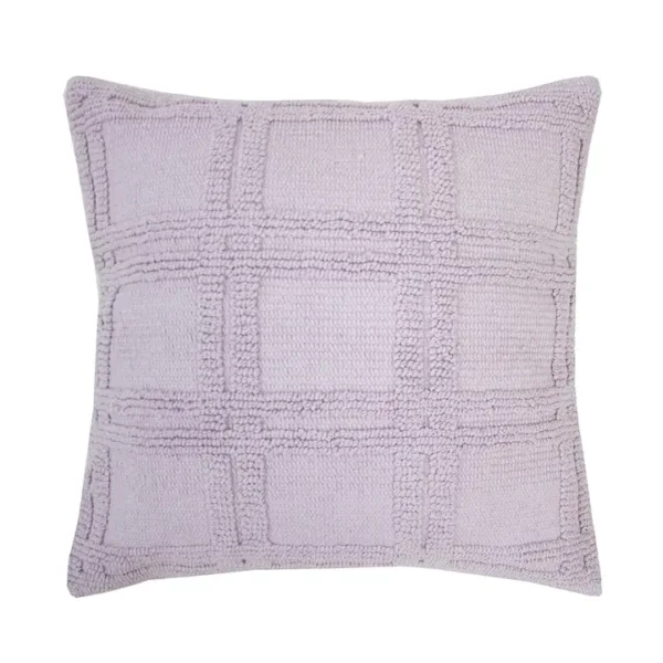 Textured Check Cushion – Soft Ivory