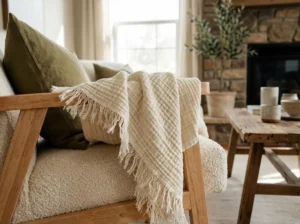 Organic Cotton Muslin Throw – Oatmeal | Mama & Tochter