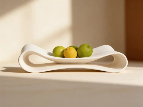 Sculptural Ceramic Bowl – Soft White